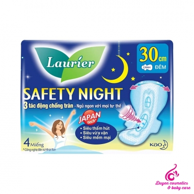 Băng vệ sinh ban đêm Laurier Safety Night 30cm gói 4 miếng 
