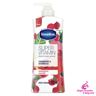Sữa dưỡng thể trắng da Vaseline Super Vitamin Whitening Serum cranberry & vitamin B3 380ml