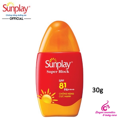 Sữa chống nắng SUNPLAY SUPER BLOCK  cực mạnh SPF81, PA++++ 30G