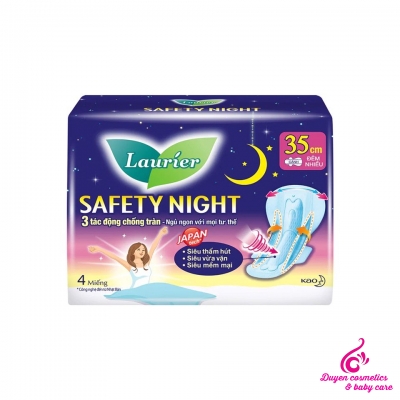 Băng vệ sinh Laurier safety night ban đêm 35cm 4 miếng