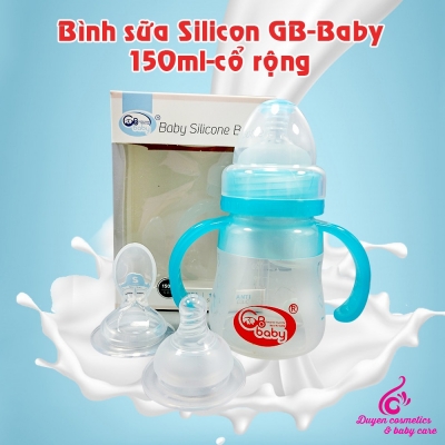 Bình sữa Silicone GB-Baby 150ml 2in1 cổ rộng D26