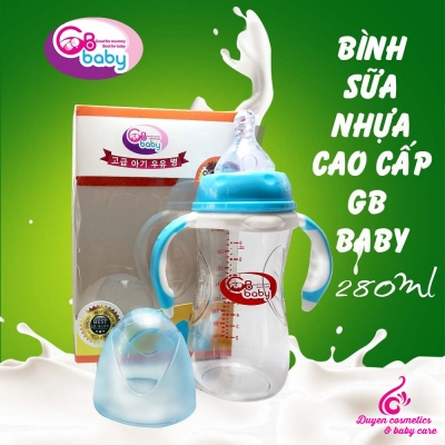 Bình sữa GB Baby nhựa cao cấp có tay cầm 280ml