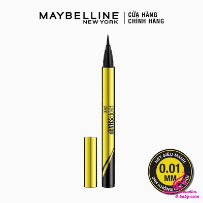 Bút Kẻ Mắt Nước Maybelline New York Hypersharp Liner Siêu Mảnh Không Lem Không Trôi màu Đen 0.5g