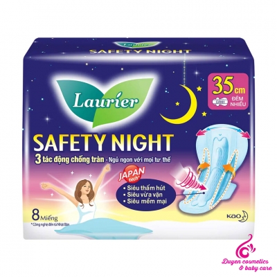 Băng Vệ Sinh Laurier Safety Night Ban Đêm 35cm 8 miếng
