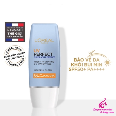 Kem chống nắng  L'Oréal Paris dưỡng ẩm & chống nhờn rít UV Perfect Super Aqua Essence SPF50+ PA++++ 30ml